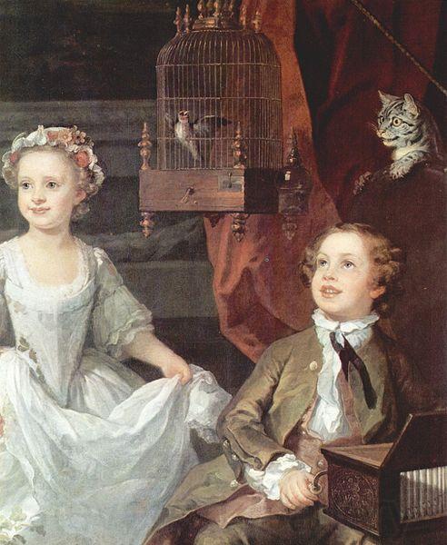 William Hogarth Portrat der Graham Kinder Detail
